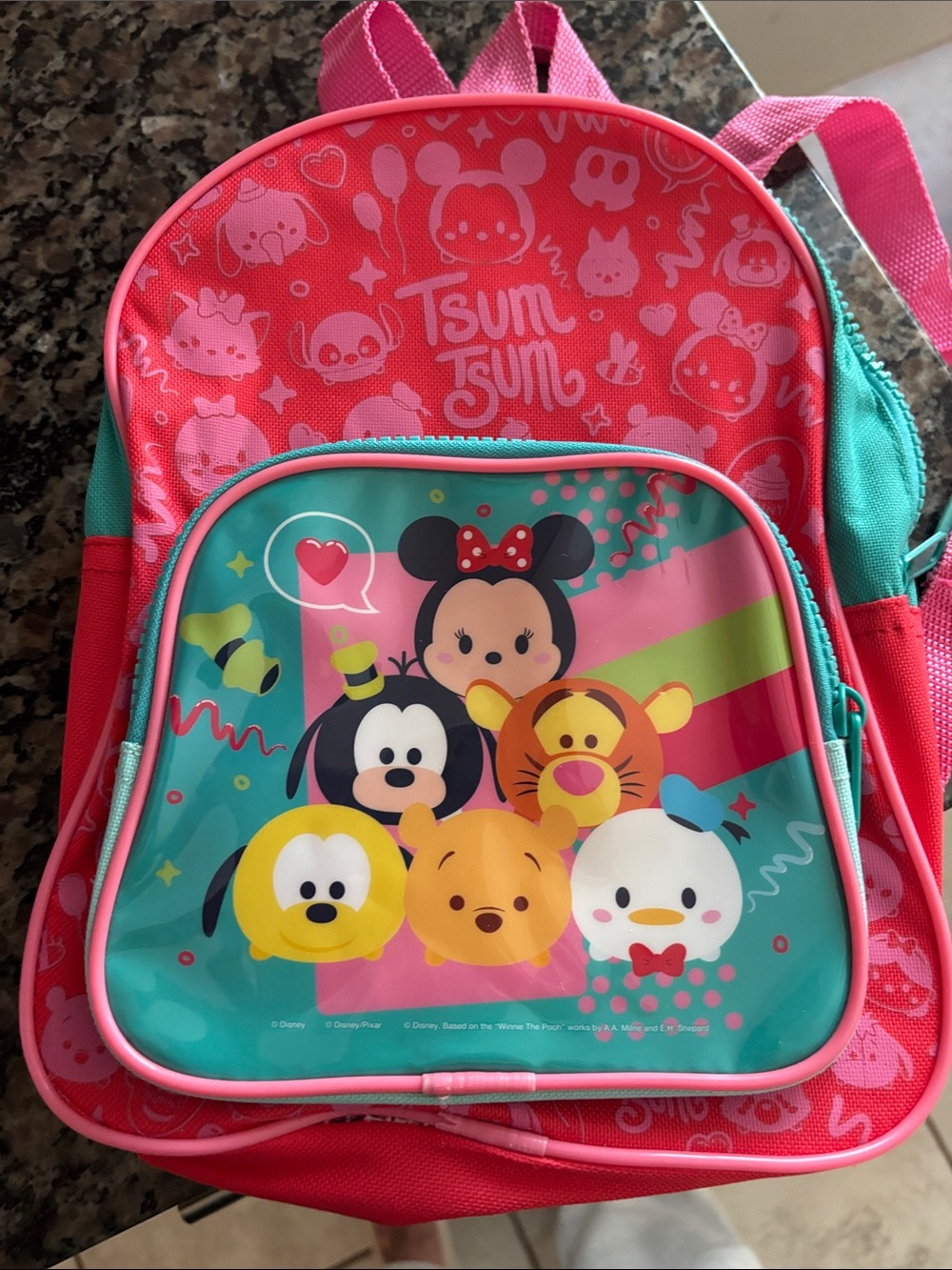 Disney Pink & Teal Tsum Tsum Kids Backpack